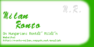 milan ronto business card
